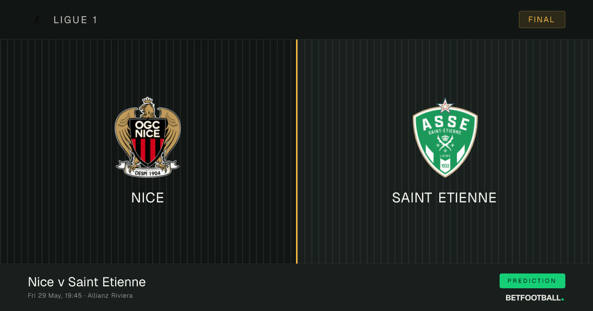 Nice vs Saint Etienne — Ligue 1 prediction