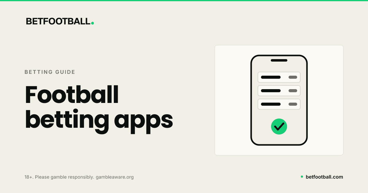 Bet Football branded card showing a phone with a football bet slip and a checklist tick, no operator logos