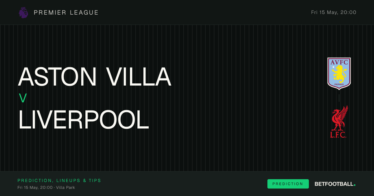 Aston Villa vs Liverpool — Premier League prediction