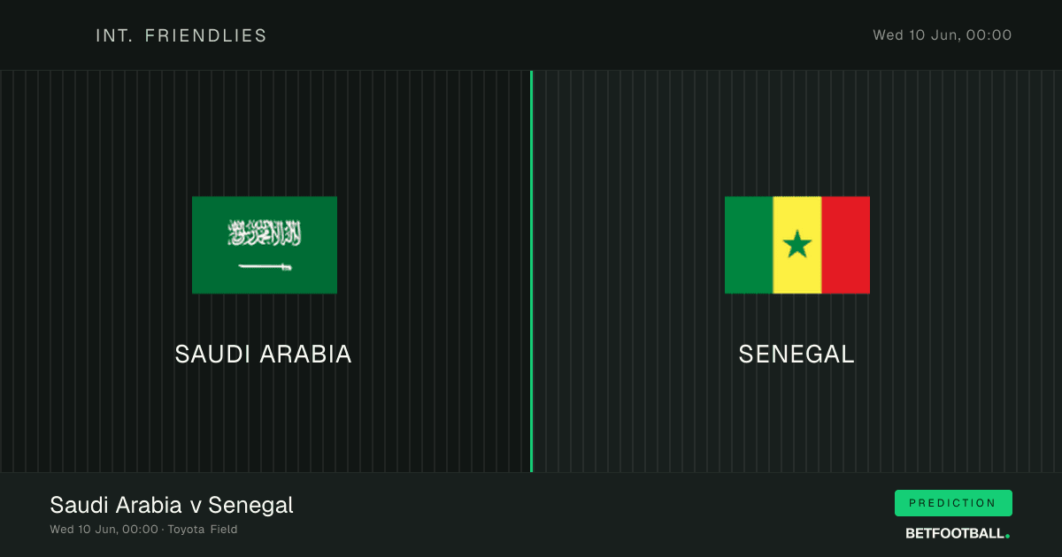 Saudi Arabia vs Senegal — Int. Friendlies prediction