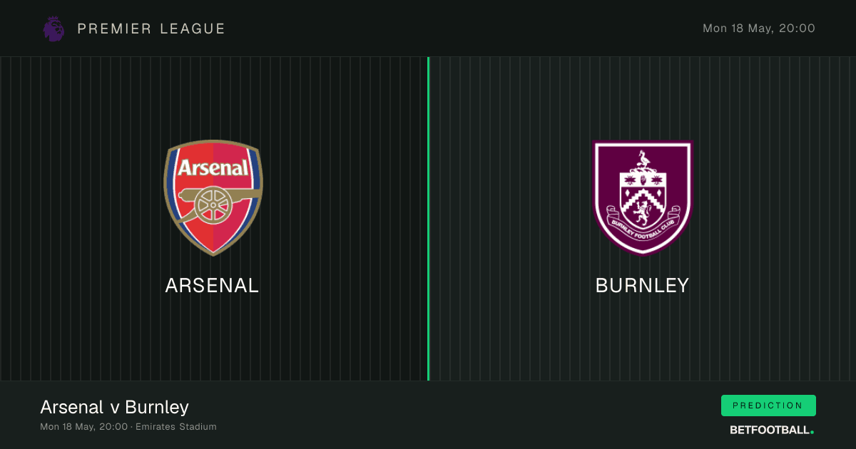 Arsenal vs Burnley — Premier League prediction